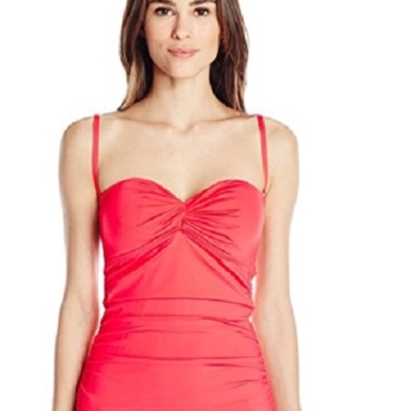 Calvin Klein Solid Bandeau Tankini Top - Picture 4 of 4